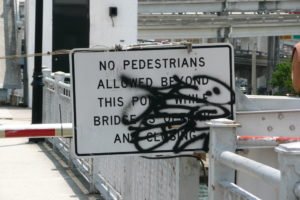 Graffiti on a Florida drawbridge