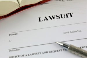 close-up of lawsuit doc