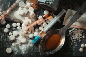 hard drugs on a table