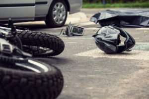 close-up on motorcycle crash