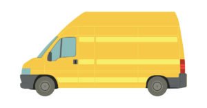 vector of a yellow delivery van