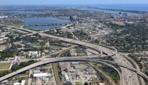 aerial view of I-95 highway in Florida