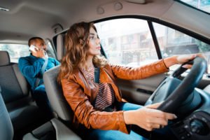 uber driver transports a passenger