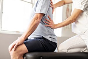 patient gets physical therapy for back